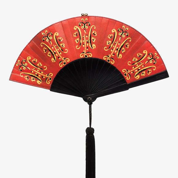 SS20 Moschino Couture Jeremy Scott Fan Leather Clutch Bag w/silky tassel - Picture 14 of 16